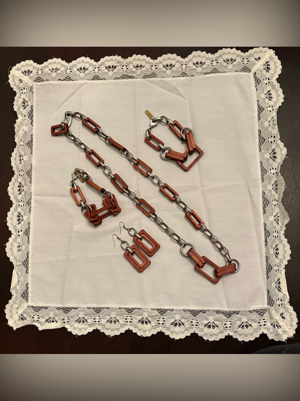 Wood  & Metal  Jewelry Set